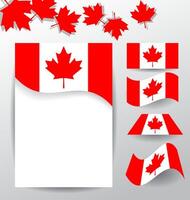 Design elements and flags for the national day of Canada vector