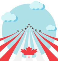 Air show for celebrate the national day of Canada vector