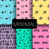 Set of minimal seamless patterns vector