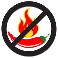 Prohibition sign with spicy pepper vector