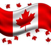 Canada flag with Maple flying for the national day of Canada vector