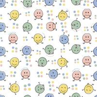 Emoticon seamless design pattern for kids vector