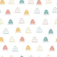 boat colorful seamless design pattern for kids white background vector