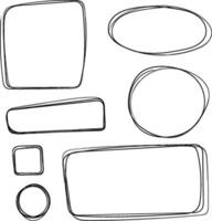 Set of hand drawn rectangles and circles vector