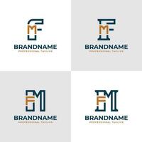 Elegant Letters FM and MF Monogram Logo, suitable for business with FM or MF initials vector