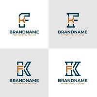 elegante letras fk y kf monograma logo, adecuado para negocio con fk o kf iniciales vector