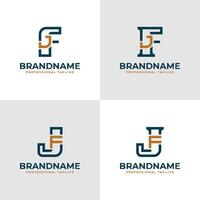 Elegant Letters FJ and JF Monogram Logo, suitable for business with FJ or JF initials vector