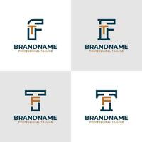 elegante letras pie y tf monograma logo, adecuado para negocio con pie o tf iniciales vector