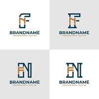 Elegant Letters FN and NF Monogram Logo, suitable for business with FN or NF initials vector