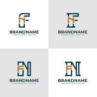 Elegant Letters FN and NF Monogram Logo, suitable for business with FN or NF initials vector