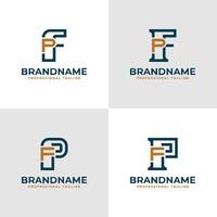 elegante letras fp y pf monograma logo, adecuado para negocio con fp o pf iniciales vector