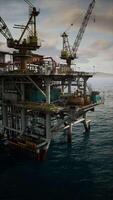 Aging Oil Rig in Vast Ocean video