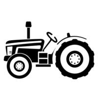 Tractor Generic Hand Drawn Black icon. Sketch farmer tractor, side view. Wheeled tractor, simple flat illustration. vector