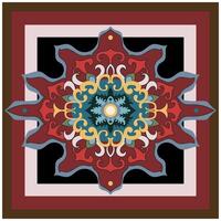 Mandala on a square frame, picture on the wall, graphic element. vector