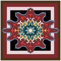 Mandala on a square frame, picture on the wall, graphic element. vector