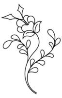 Abstract flowers, embroidery, black lines on white background. women's cloth decoration pattern vector