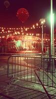 Illuminated Merry Go Round in Abandoned Amusement Park video