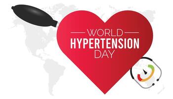 World Hypertension Day observed every year in May. Template for background, banner, card, poster with text inscription. vector