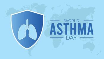 World Asthma Day observed every year in May. Template for background, banner, card, poster with text inscription. vector