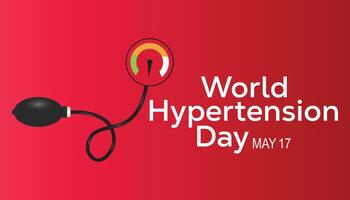 World Hypertension Day observed every year in May. Template for background, banner, card, poster with text inscription. vector