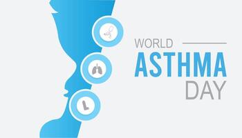 World Asthma Day observed every year in May. Template for background, banner, card, poster with text inscription. vector