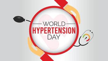 mundo hipertensión día observado cada año en mayo. modelo para fondo, bandera, tarjeta, póster con texto inscripción. vector