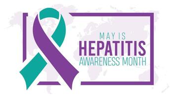 Hepatitis awareness month observed every year in May. Template for background, banner, card, poster with text inscription. vector