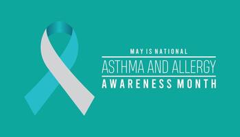 National Asthma and Allergy Awareness Month observed every year in May. Template for background, banner, card, poster with text inscription. vector