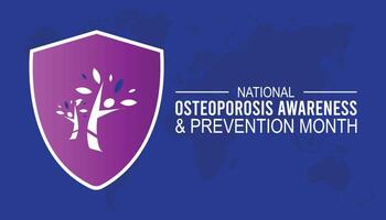 National Osteoporosis Awareness and prevention month observed every year in May. Template for background, banner, card, poster with text inscription. vector