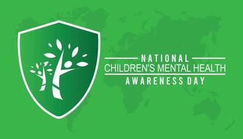 National Children's Mental health awareness day observed every year in May. Template for background, banner, card, poster with text inscription. vector