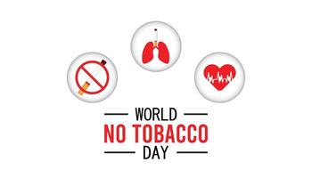 World No Tobacco Day observed every year in May. Template for background, banner, card, poster with text inscription. vector