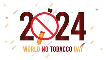 World No Tobacco Day observed every year in May. Template for background, banner, card, poster with text inscription. vector