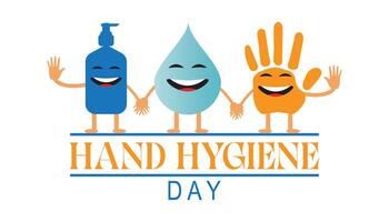 mundo mano higiene día observado cada año en mayo. modelo para fondo, bandera, tarjeta, póster con texto inscripción. vector