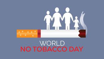 World No Tobacco Day observed every year in May. Template for background, banner, card, poster with text inscription. vector