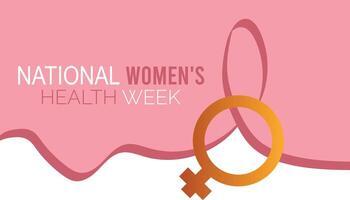 National Women's Health Week observed every year in May. Template for background, banner, card, poster with text inscription. vector