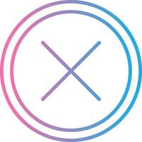 Cross Line Gradient Icon Design vector