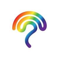 Rainbow color logo icon template vector