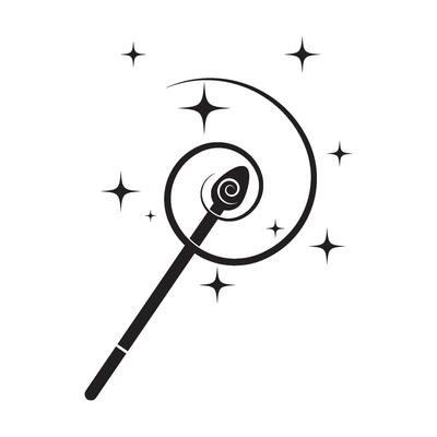 magician stick wizard icon logo design