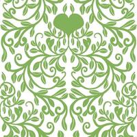 hand drawn decorative green tropical floral vector