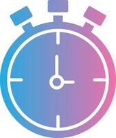 detener reloj glifo degradado icono diseño vector