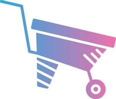 Wheelbarrow Glyph Gradient Icon Design vector