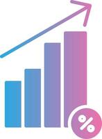 Interest Rate Glyph Gradient Icon Design vector