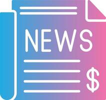 Business NEws Glyph Gradient Icon Design vector