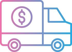 dinero transporte línea degradado icono diseño vector