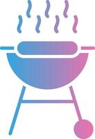 BBQ Grill Glyph Gradient Icon Design vector