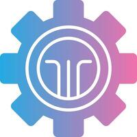 Cog Glyph Gradient Icon Design vector