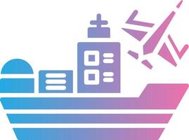 Ship Glyph Gradient Icon Design vector