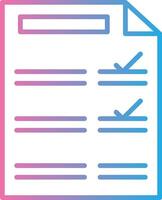 Checklist Line Gradient Icon Design vector