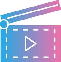 Clapperboard Glyph Gradient Icon Design vector