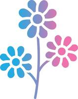 Flower Glyph Gradient Icon Design vector